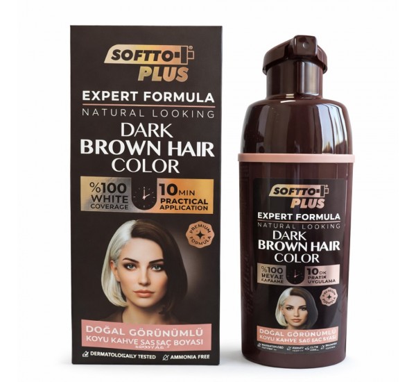 БОЯ ЗА КОСА SOFTTOPLUS EXPERT WOMAN DARK BROWN – ТЪМНО КАФЯВА, 10 Минутна 400ml